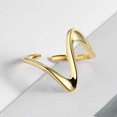 Concave-convex Geometric Hollow Index Finger Ring Jewelry