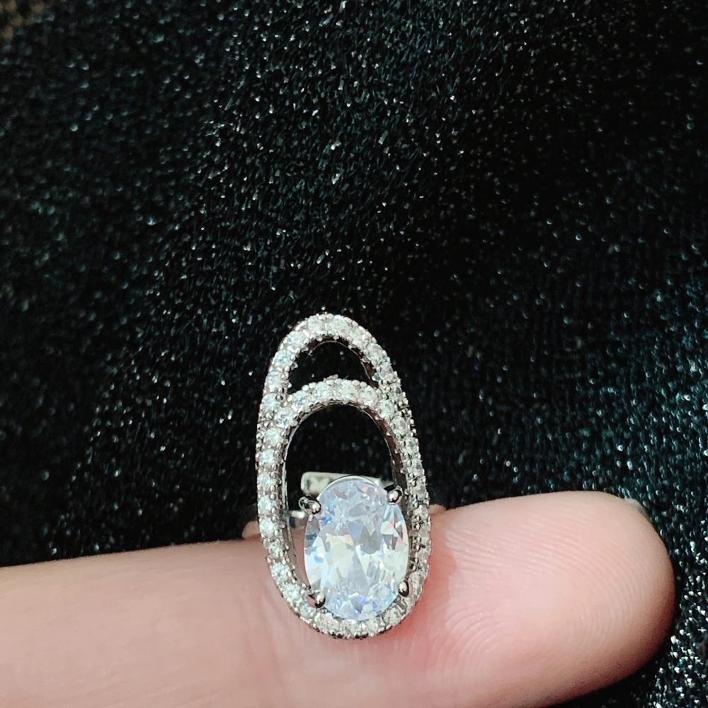 Simple Niche Flash Diamond Zircon  Nail Joint Ring