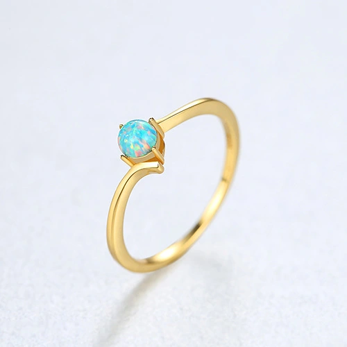 Women's Sterling Silver Ring Korean Version Inlaid Silver Australian Gemstones