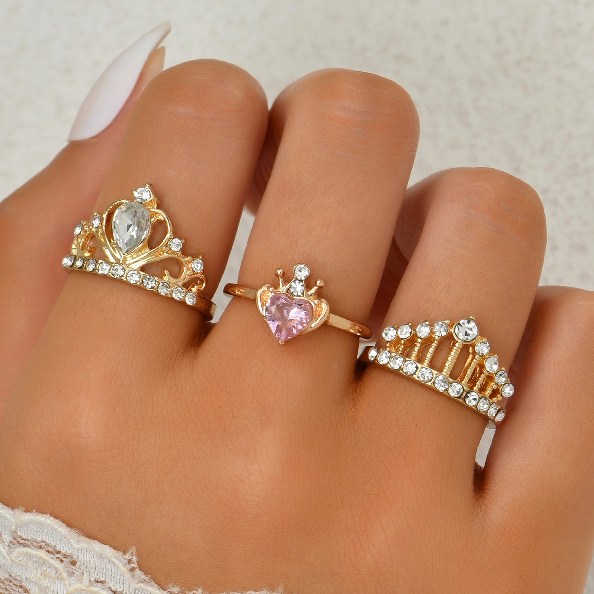 Sweet Commuter Student Ring Pure Color Women's Jewelry