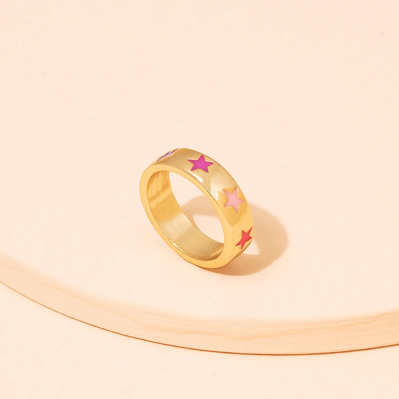 Retro Street Shooting Fun Loving Cute Smiley Ring Female