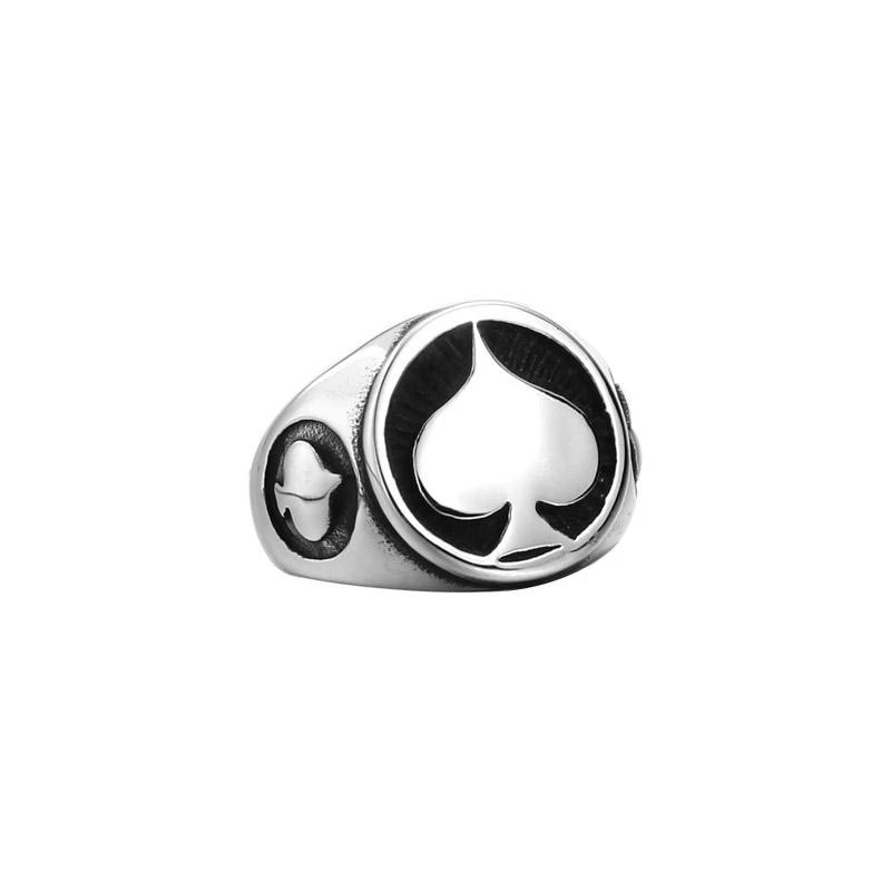 Stainless Steel Spades Simple Ring