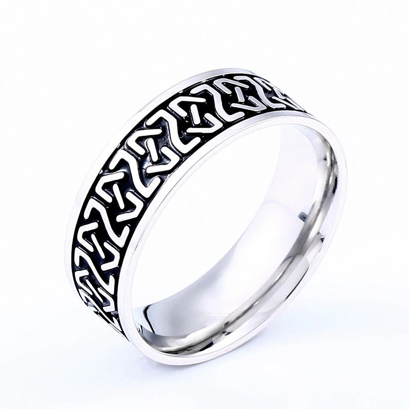 Men's And Women's Simple Viking Letter Titanium Steel Ring