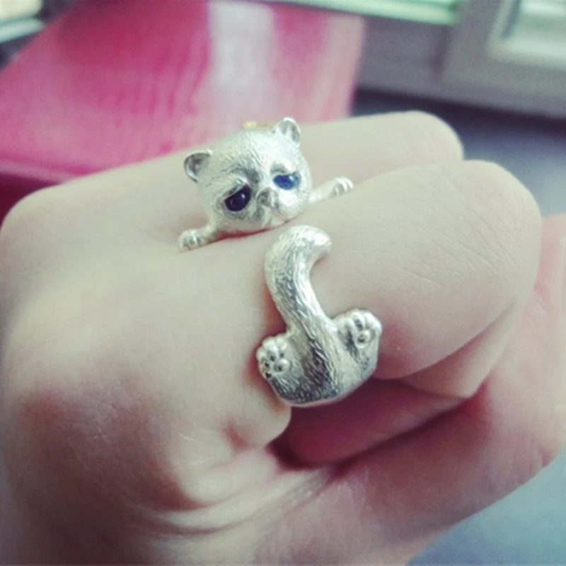 Simple Cute Kitten Ring Female Cat Paw Cat Ear Puppy Ring