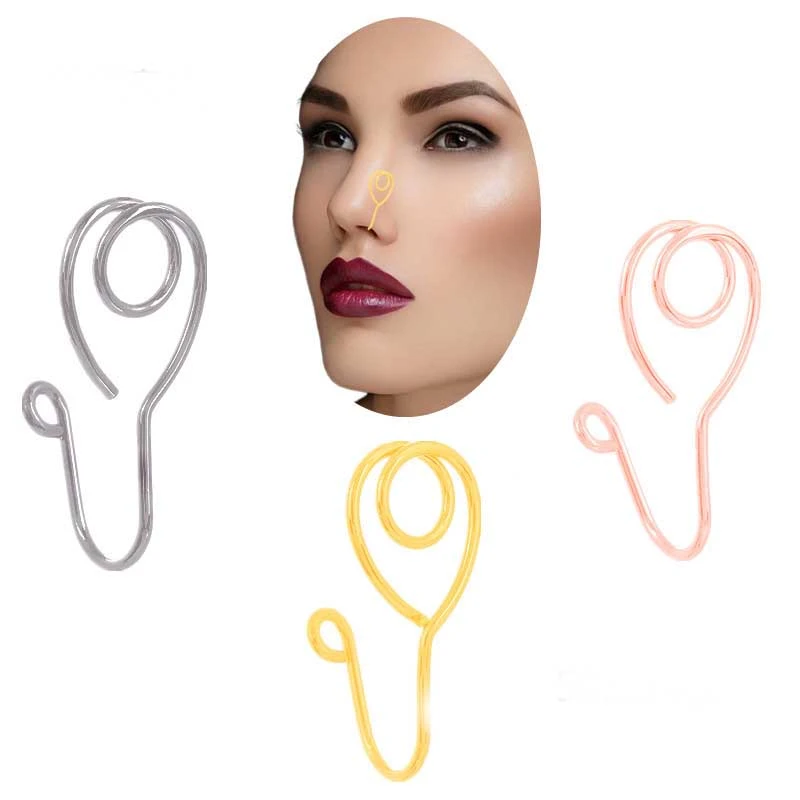 U-shaped Copper Plated Gold Plated Nose Ring Set