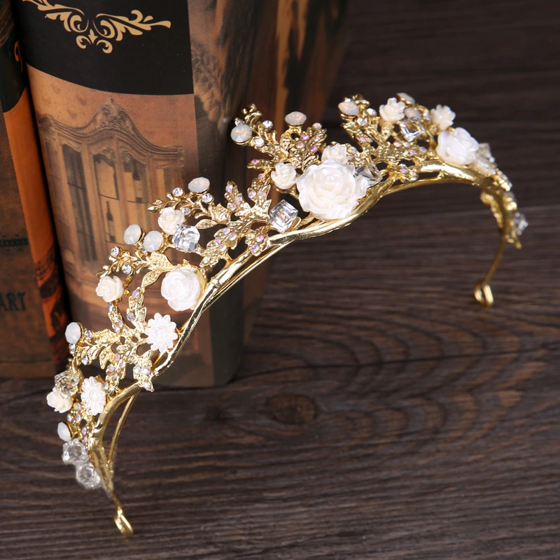 Fashion Ladies Alloy Flower Crown Headband