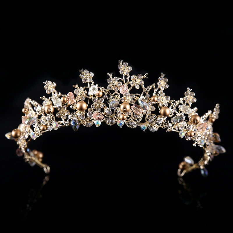 Fashion Ladies Alloy Baroque Crown Tiara