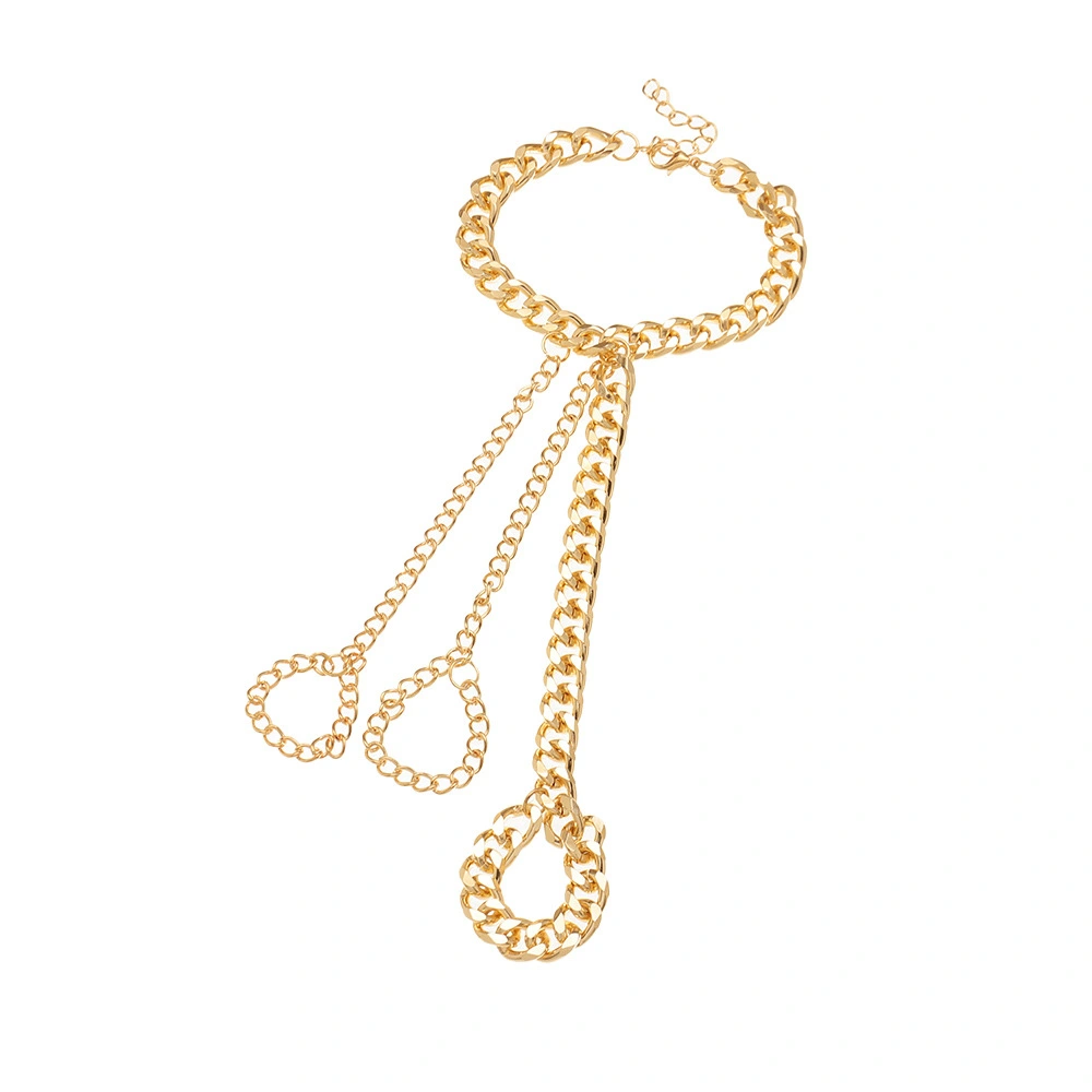 Metal Chain Ring Bracelet Street Style Exaggerated Hand Back Chain