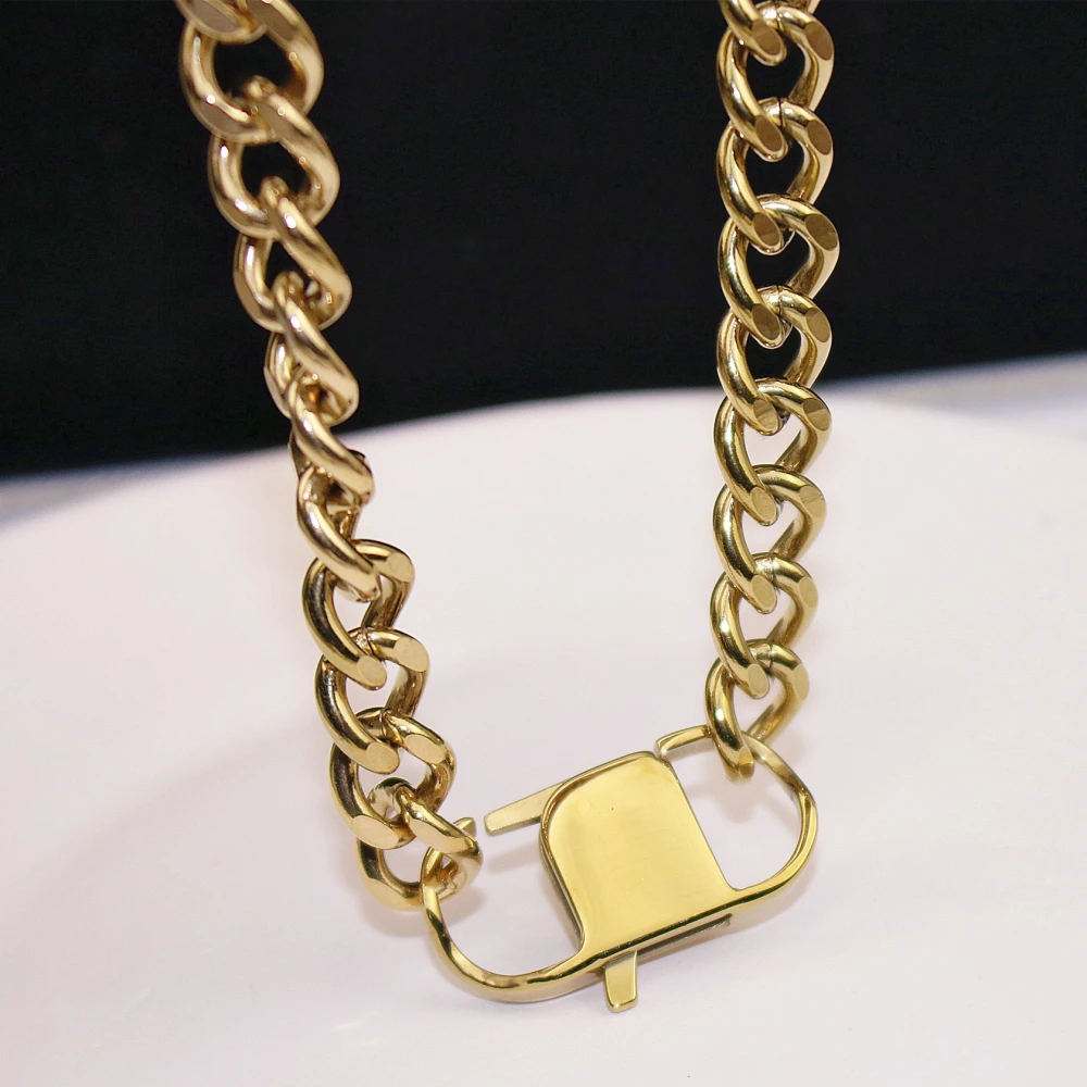 Metal Texture Double Lock Female Clavicle Chain Ins Niche Design South Korea