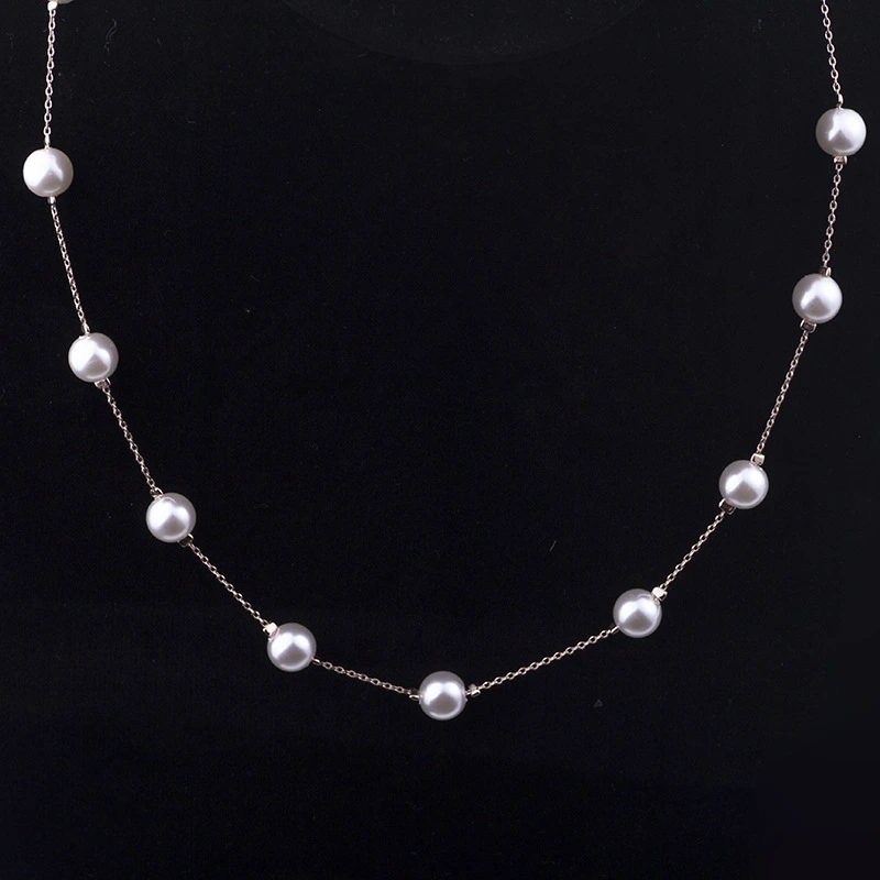 Simple Single Layer Pearl Short Necklace Clavicle Chain