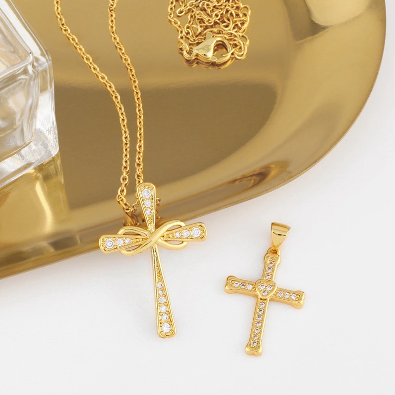 Clavicle Chain Temperament Heart-shaped Cross Sweater Chain