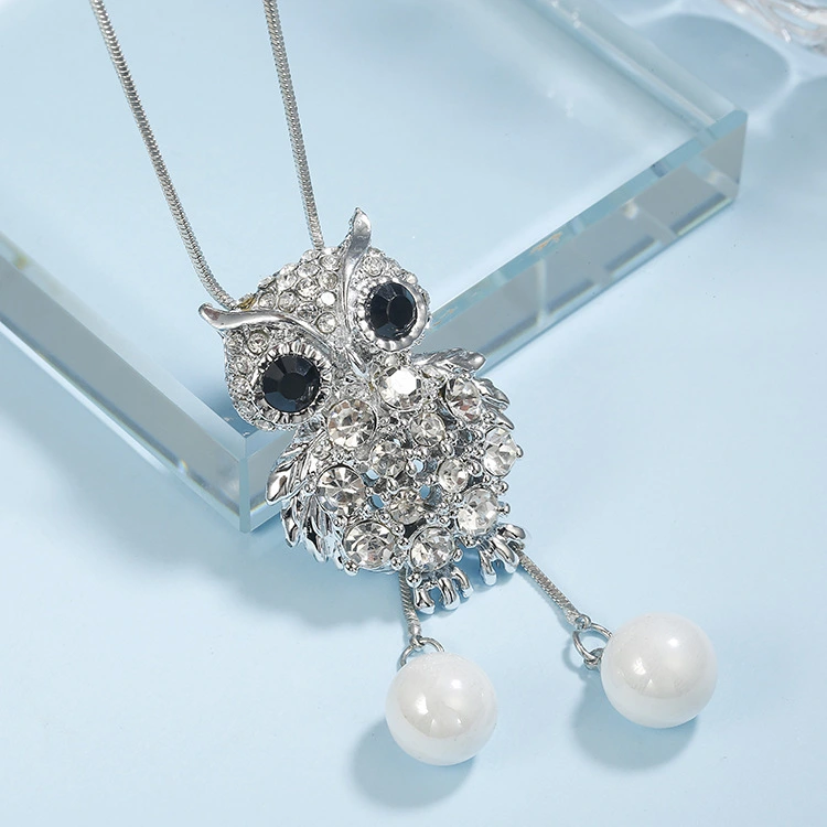 Temperament All-match Costume Crystal Diamond Owl