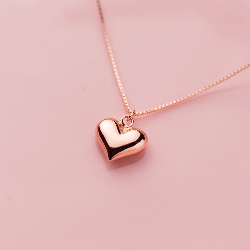 S925 Silver Small And Simple Heart-shaped Female Love Clavicle Chain