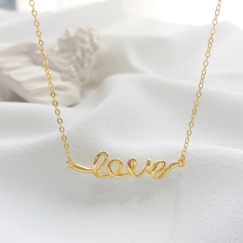 Jewelry Female Lettering Love Pendant Clavicle Chain