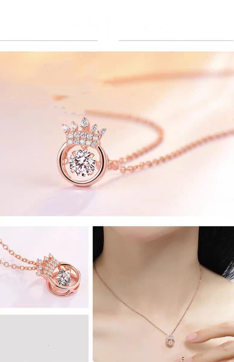 Crown Smart Necklace Female Beating Heart Clavicle Chain