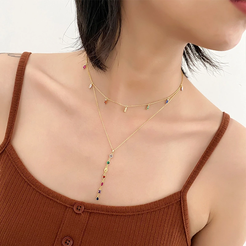 Sterling Silver Long Tassel Necklace Women Light Luxury