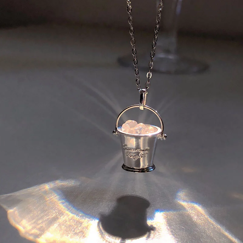 Ice Cube Ice Bucket Letter Titanium Steel Necklace