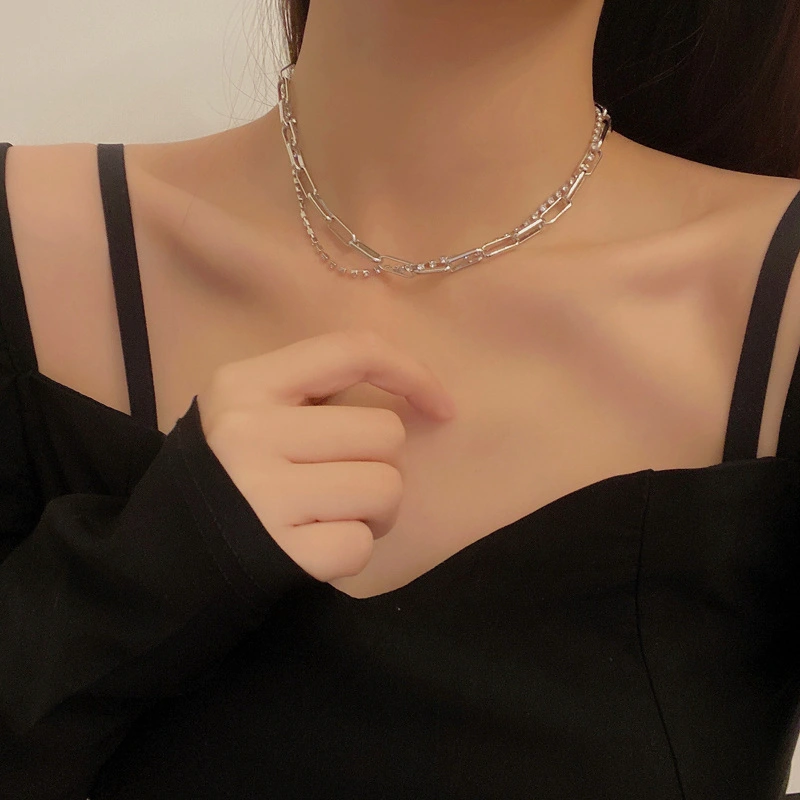 Ice Cube Ice Bucket Letter Titanium Steel Necklace