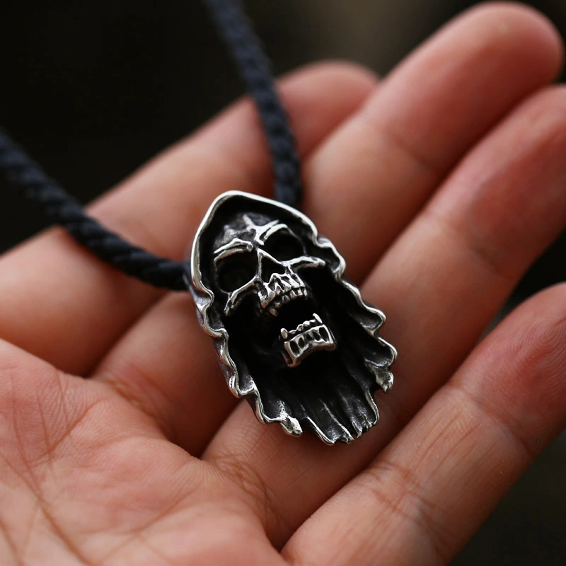 Cross Border Foreign Trade Retro Skull Titanium Steel Pendant