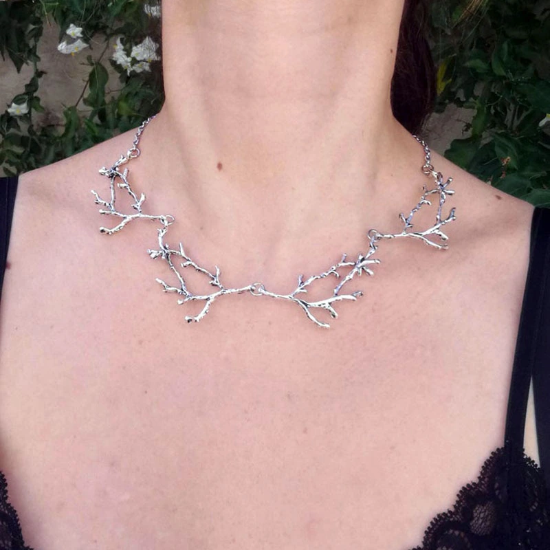 Vintage Personality Woods Silver Branch Necklace