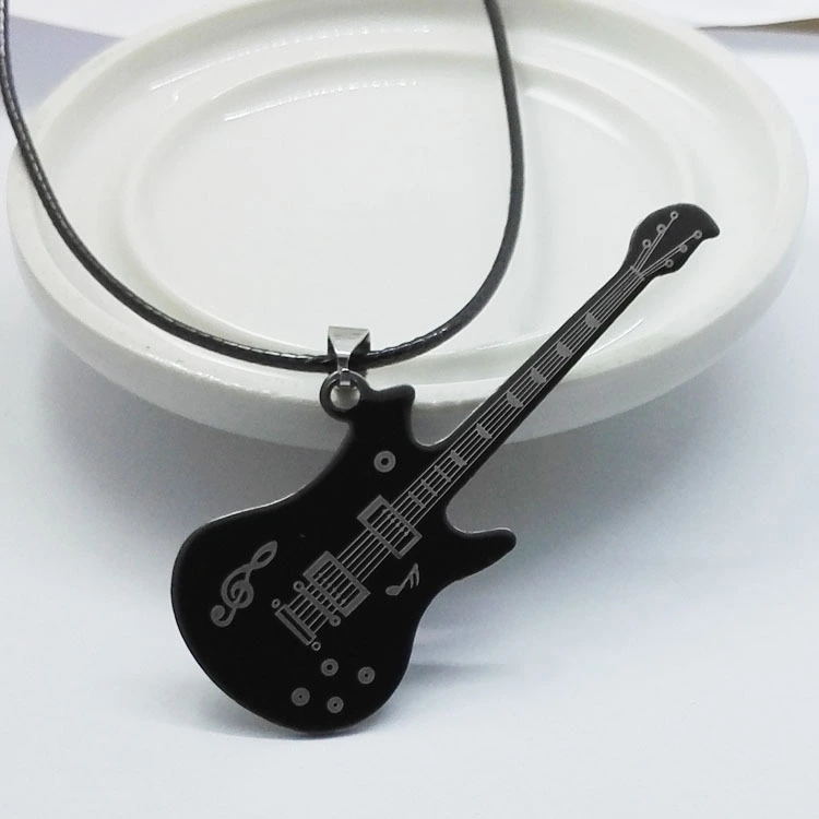 Stainless Steel Guitar Pendant Personality Couple Gift Jewelry