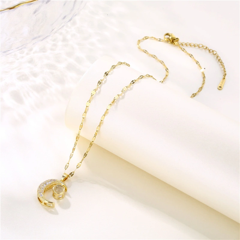 Tik Tok Same Love Memory Moon Pendant Clavicle Chain