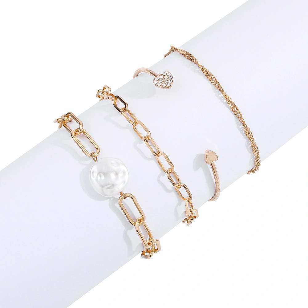 Cross-border Fashion Chain Bracelet Women Resin Micro-inlaid Love Heart