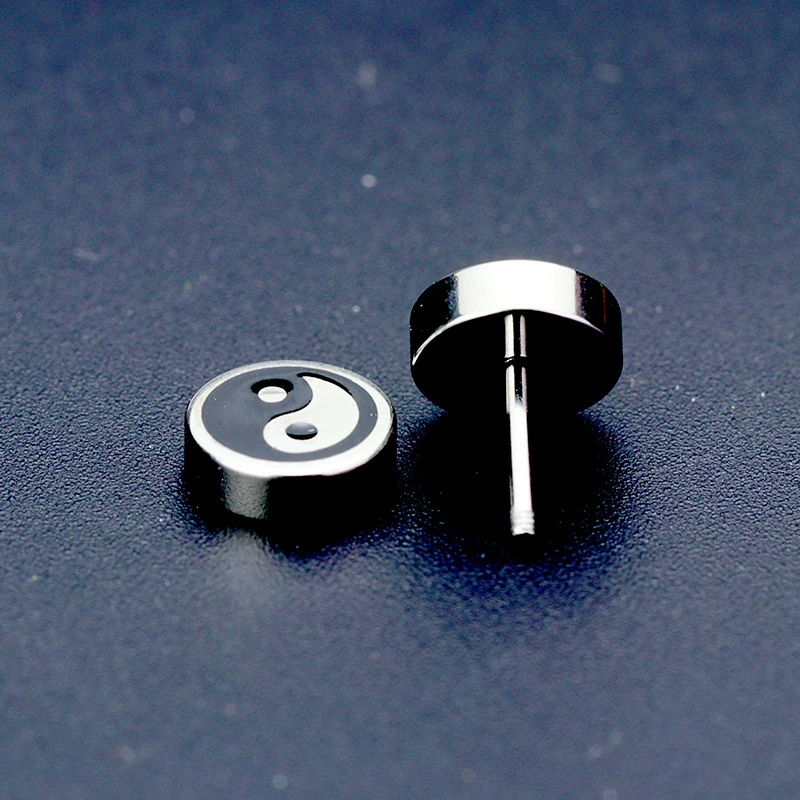 New Titanium Steel Men's Gossip Array Earrings Stainless Steel Jewelry