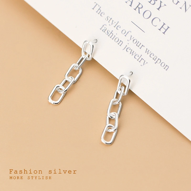 Silver Korean Style Simple And Stylish Design Earrings Sweet