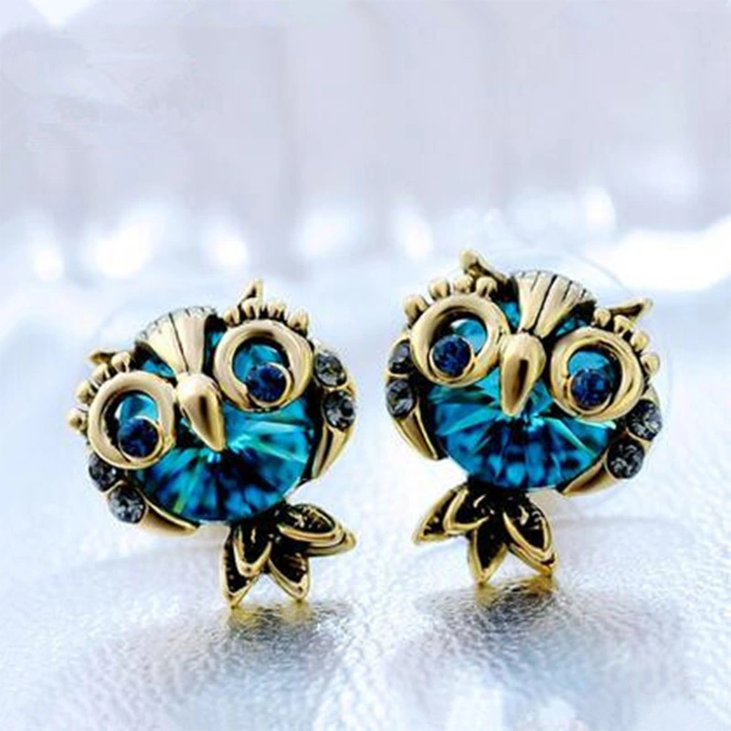 Austrian Crystal Earrings Female Fashion Owl