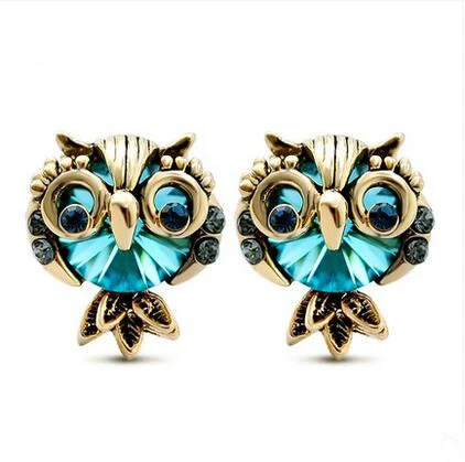 Austrian Crystal Earrings Female Fashion Owl