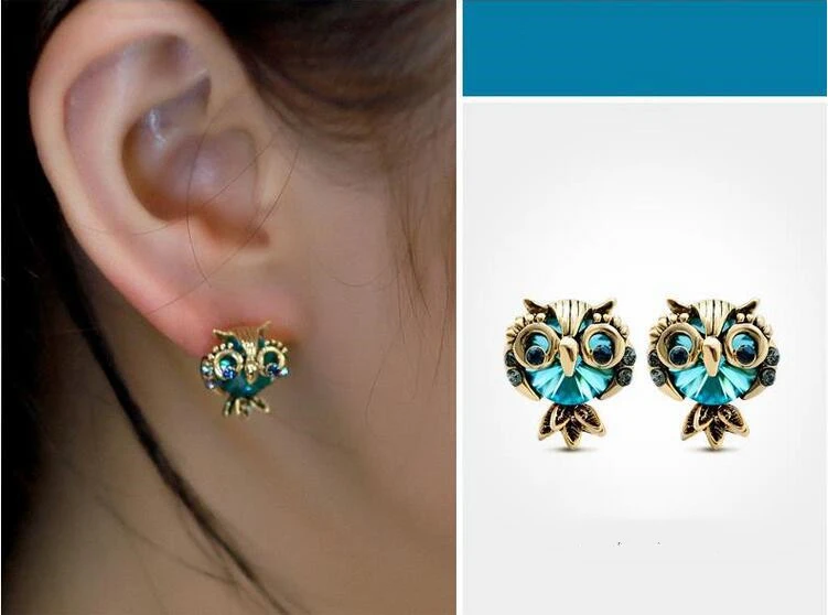 Austrian Crystal Earrings Female Fashion Owl