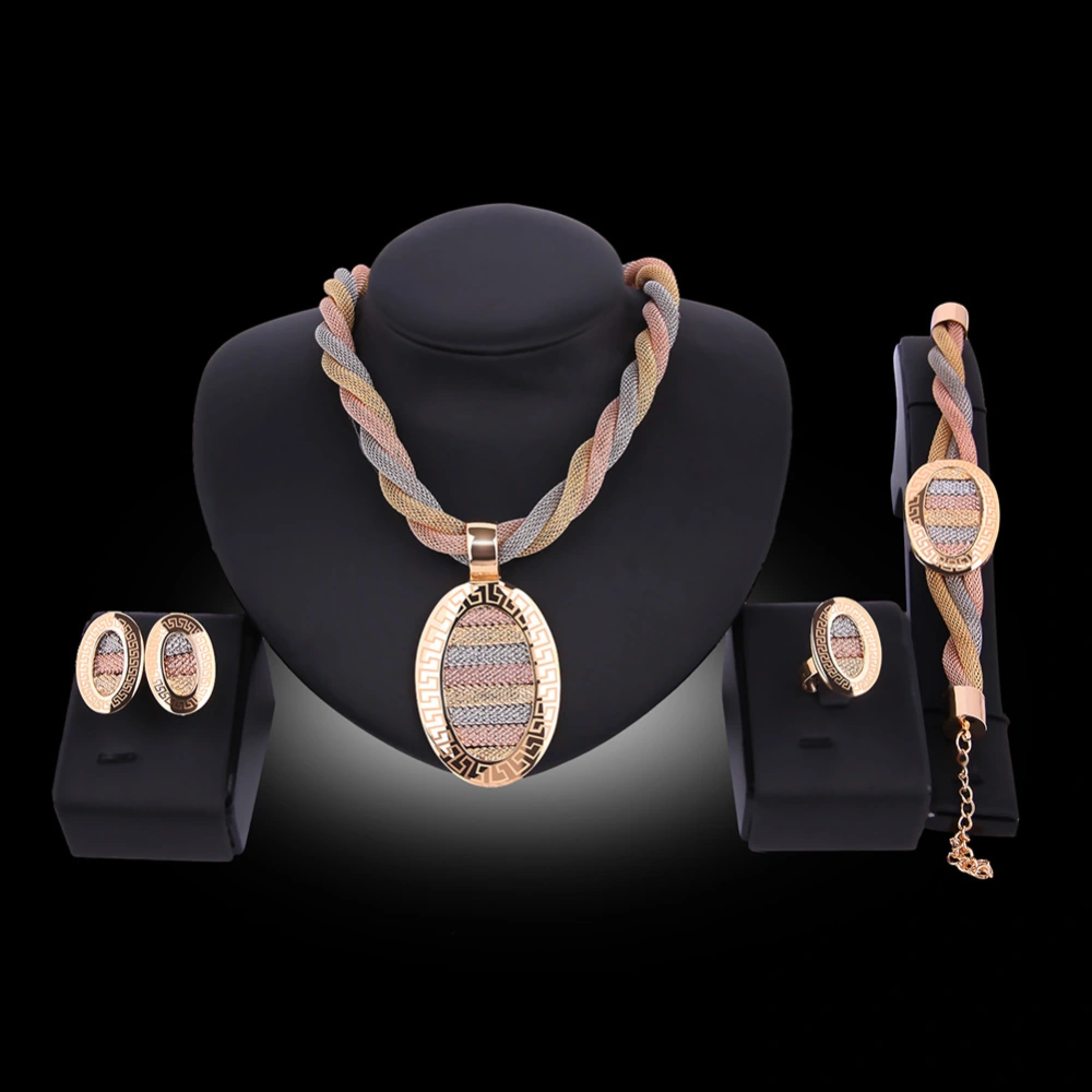 Four-piece Necklace Earrings And Bracelets