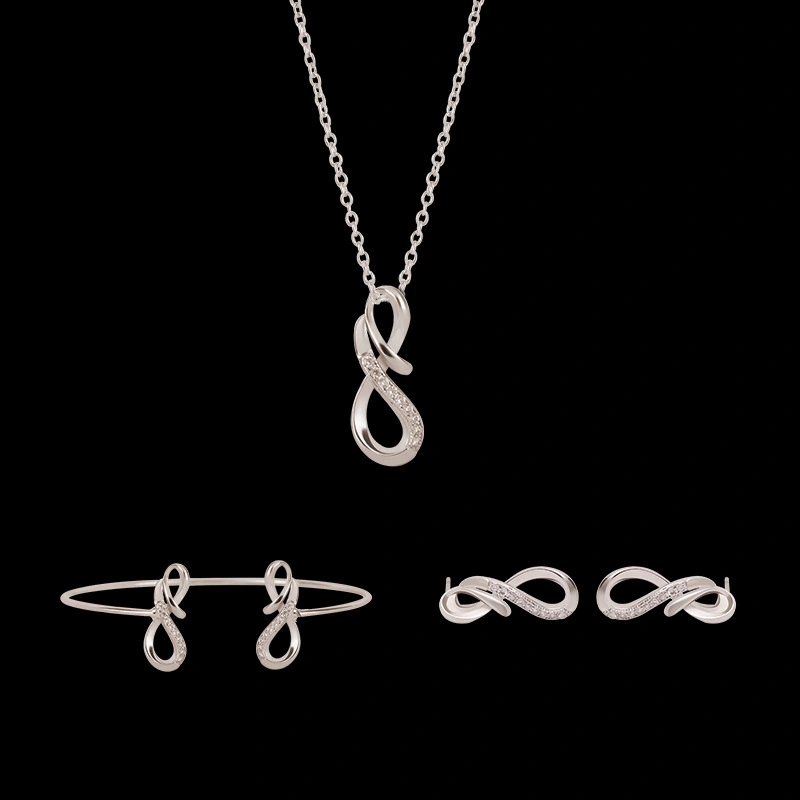 Classic Eight-character Alloy Three-piece Necklace