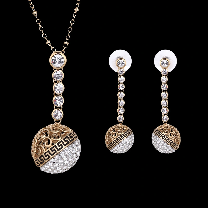 Round Ball Diamond Jewelry Set Party Costumes