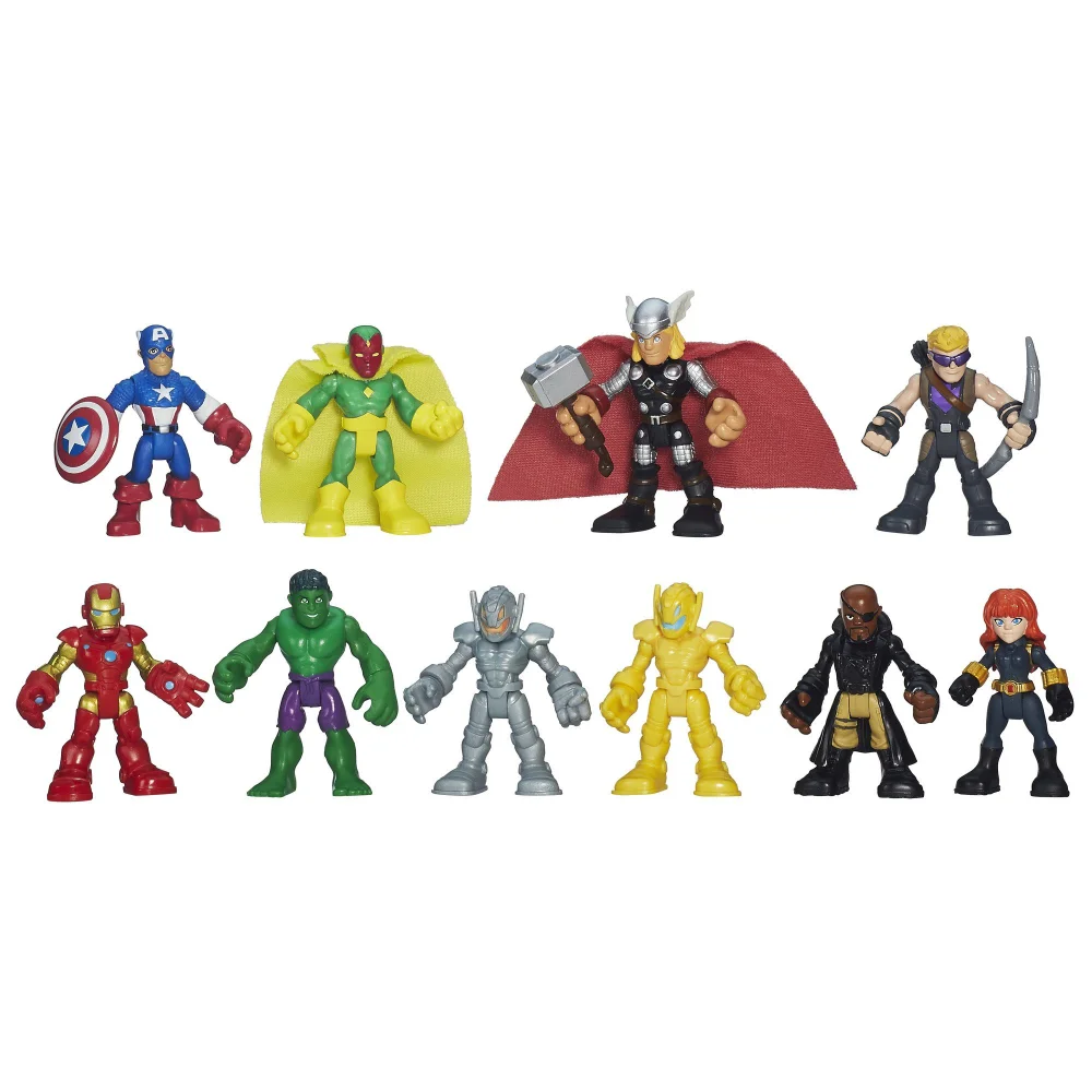 Marvel Playskool Heroes Super Hero Adventures Ultimate Set, 10 Collectible 2.5-Inch Action Figures, Toys for Kids Ages 3 and Up (Zinc Exclusive)