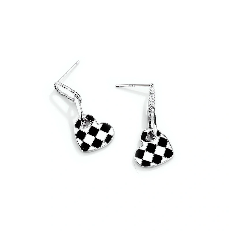 Pure Silver Earrings Niche Ins Style Heart-shaped Fashion