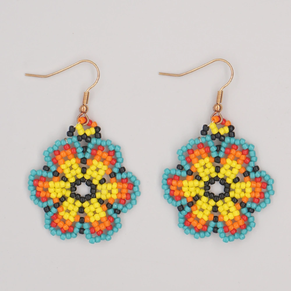 Creative Color Gradient Flower Earrings