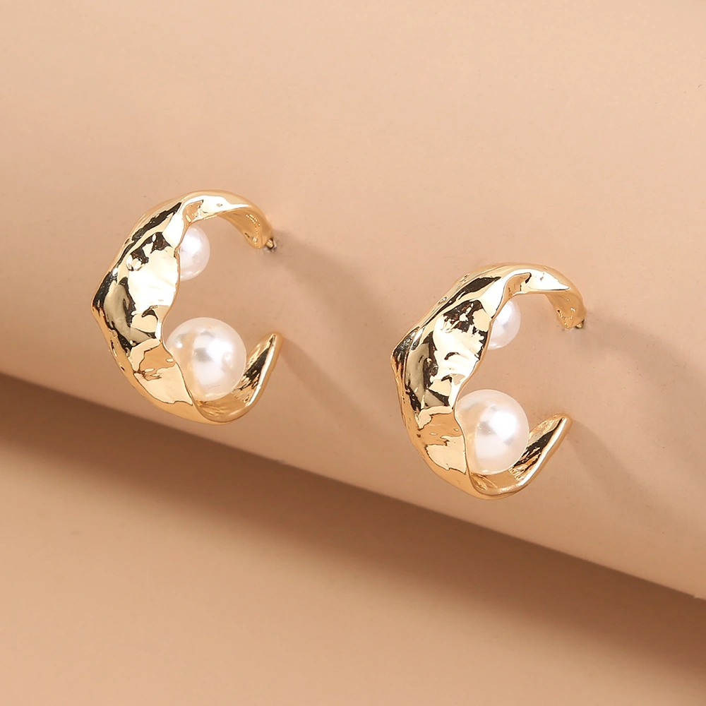 Irregular Imitation Pearl type C stud