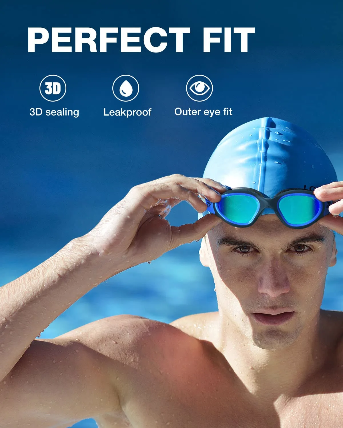 ZIONOR Swim Goggles, G1 Polarized Swimming Goggles Anti-fog for Adult Men Women
