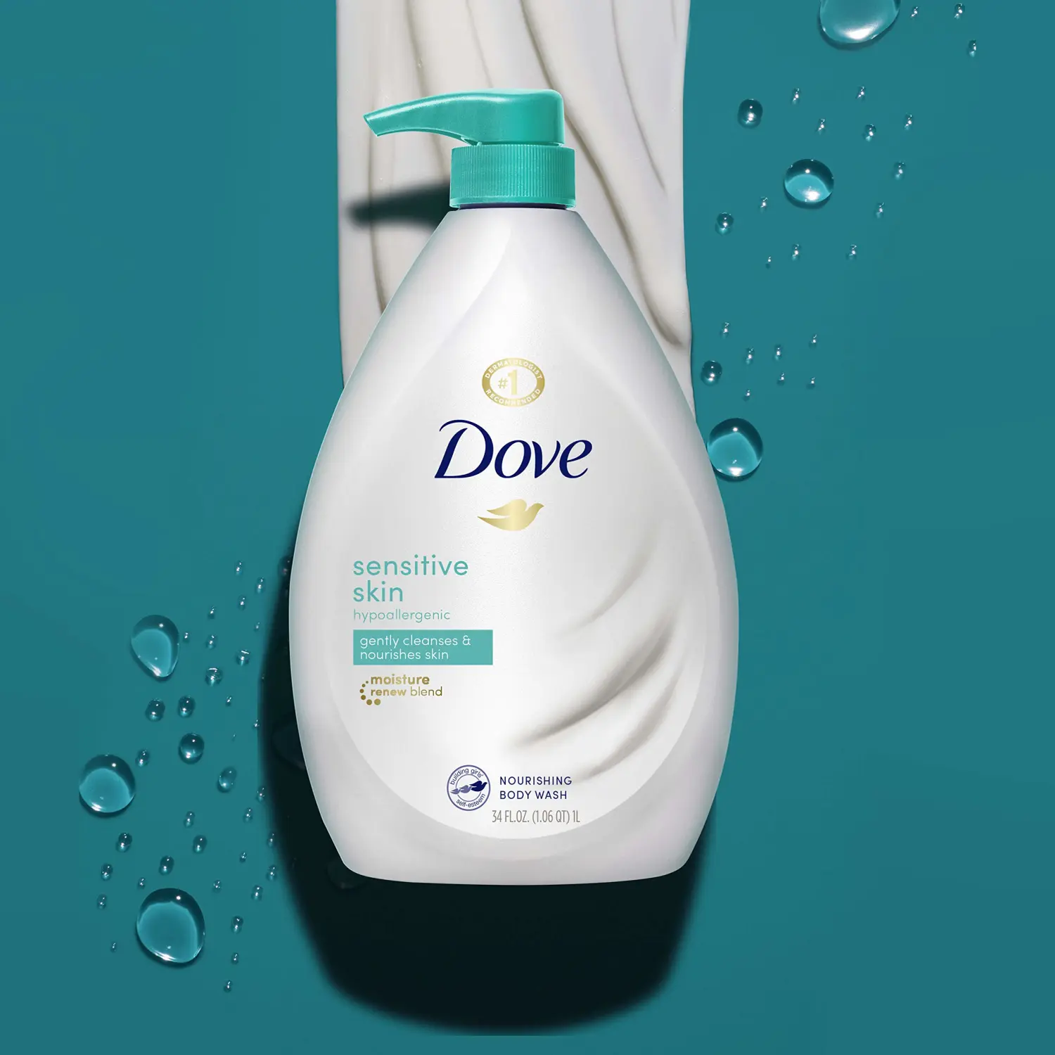 Dove Body Wash Hypoallergenic and Sulfate Free Body Wash Sensitive Skin Effectively Washes Away Bacteria While Nourishing Your Skin 34 oz