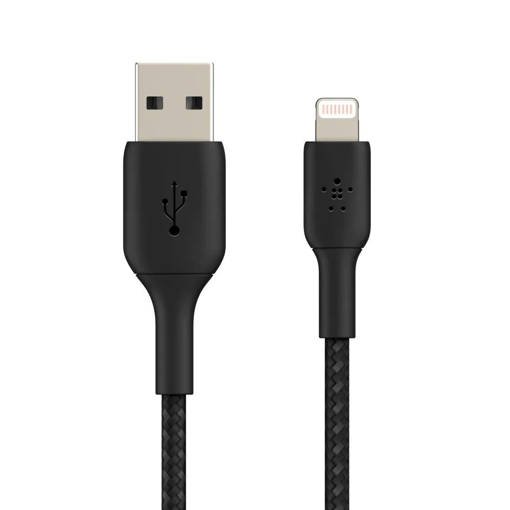 Belkin BoostCharge Braided Lightning Cable - 3.3ft/1M - MFi Certified Apple iPhone Charger USB to Lightning Cable - iPhone Cable - iPhone Charger Cord - Apple Phone Charger - Black