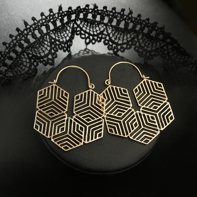 Simple Wisps Of Irregular Geometric Rhombus Alloy Earrings Earrings