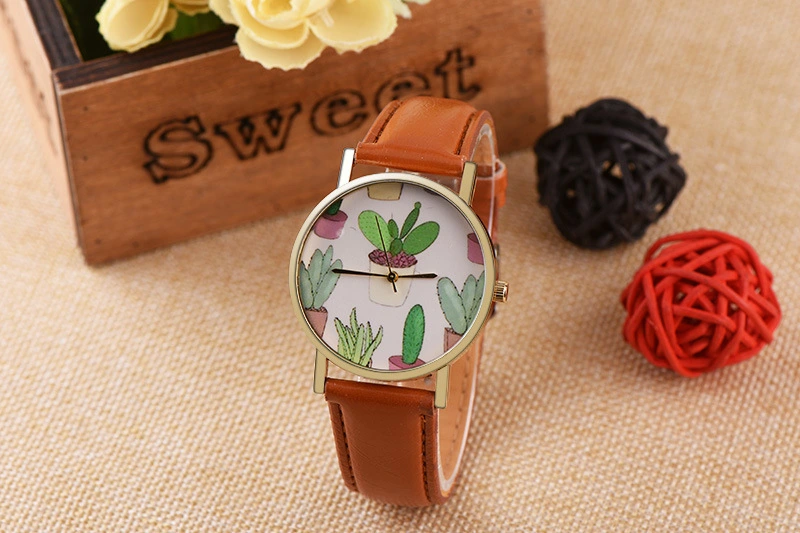 Casual Style Cactus Potted Belt Watch