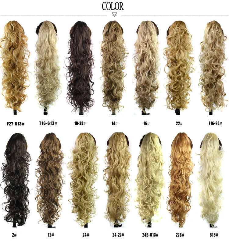 European And American Wig Female Chemical Fiber Ponytail Grab Clip Wavy Long Curly