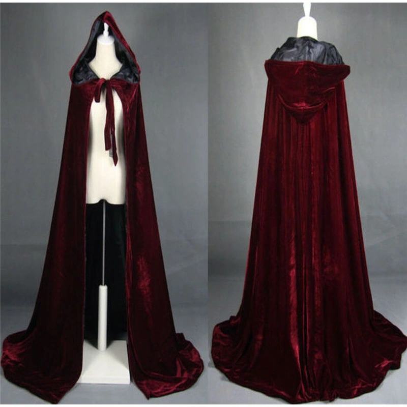 Velvet Warm Women's Cloak Coat Mid-length With Cap