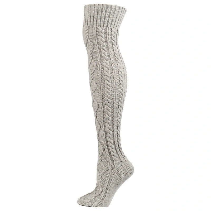 Warm Solid Color Knitted Jacquard Stockings