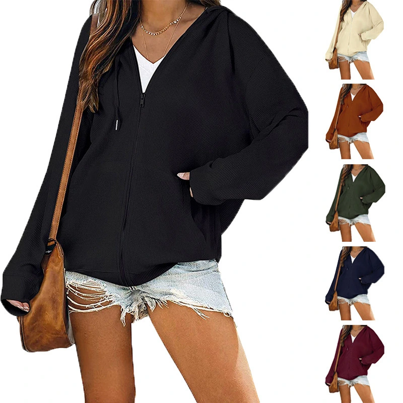 Zipper Hooded Sweater Casual Long Sleeve Jacket