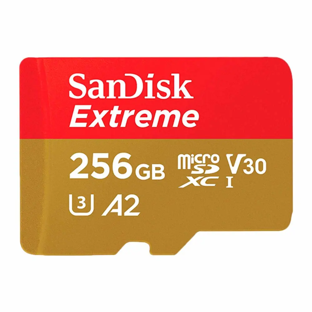 SanDisk 256GB Extreme microSDXC UHS-I Memory Card with Adapter - Up to 160MB/s, C10, U3, V30, 4K, A2, Micro SD - SDSQXA1-256G-GN6MA