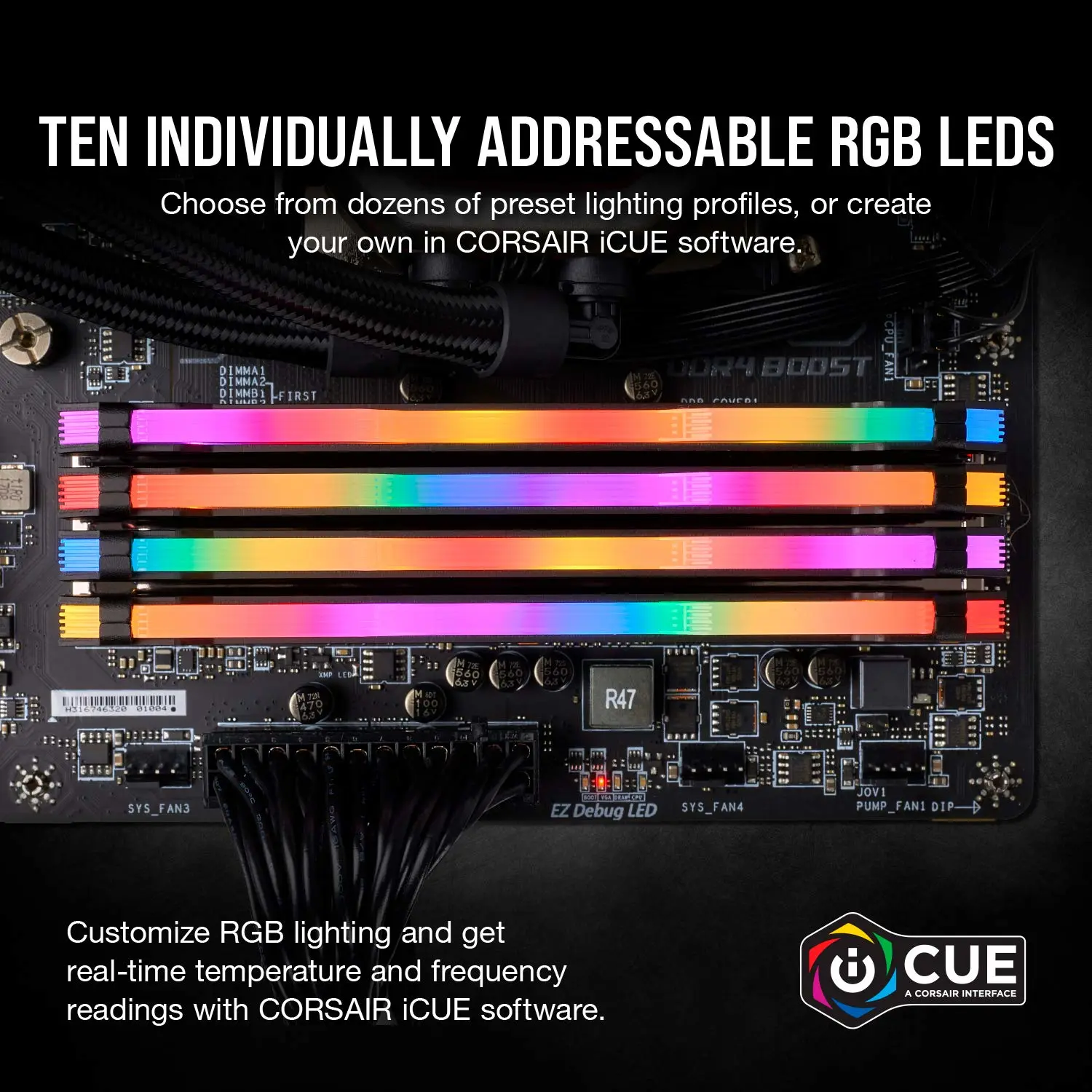CORSAIR VENGEANCE RGB PRO DDR4 RAM 16GB (2x8GB) 3200MHz CL16-18-18-36 1.35V Intel AMD Desktop Computer Memory - Black (CMW16GX4M2C3200C16)